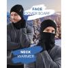 imageFURTALK Winter Beanie Hat Scarf Touchscreen Gloves Set 3 Pcs Warm Knit Beanies Hat Fleece Lined Skull Cap for Men WomenBlack