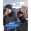 imageFURTALK Winter Beanie Hat Scarf Touchscreen Gloves Set 3 Pcs Warm Knit Beanies Hat Fleece Lined Skull Cap for Men WomenDark Grey