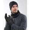 imageFURTALK Winter Beanie Hat Scarf Touchscreen Gloves Set 3 Pcs Warm Knit Beanies Hat Fleece Lined Skull Cap for Men WomenDark Grey