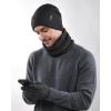imageFURTALK Winter Beanie Hat Scarf Touchscreen Gloves Set 3 Pcs Warm Knit Beanies Hat Fleece Lined Skull Cap for Men WomenDark Grey