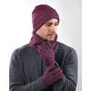 imageFURTALK Winter Beanie Hat Scarf Touchscreen Gloves Set 3 Pcs Warm Knit Beanies Hat Fleece Lined Skull Cap for Men WomenRose Red