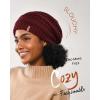 imageFURTALK Womens Satin Lined Knit Beanie Slouchy Winter Hats Skull Soft Warm CapWine Red