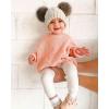 imageFURTALK Toddler Girls Boys Winter Hat Kids Pom Pom Beanie Hats Baby Faux Fur Pom Beanies Warm Soft Toddler HatsBeige Color