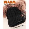 imageFURTALK Toddler Girls Boys Winter Hat Kids Pom Pom Beanie Hats Baby Faux Fur Pom Beanies Warm Soft Toddler HatsBlack