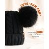 imageFURTALK Toddler Girls Boys Winter Hat Kids Pom Pom Beanie Hats Baby Faux Fur Pom Beanies Warm Soft Toddler HatsBlackblack