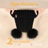 imageFURTALK Toddler Girls Boys Winter Hat Kids Pom Pom Beanie Hats Baby Faux Fur Pom Beanies Warm Soft Toddler HatsBlackblack