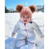 imageFURTALK Toddler Girls Boys Winter Hat Kids Pom Pom Beanie Hats Baby Faux Fur Pom Beanies Warm Soft Toddler HatsRose Red