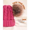 imageFURTALK Toddler Girls Boys Winter Hat Kids Pom Pom Beanie Hats Baby Faux Fur Pom Beanies Warm Soft Toddler HatsRose Red