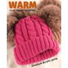 imageFURTALK Toddler Girls Boys Winter Hat Kids Pom Pom Beanie Hats Baby Faux Fur Pom Beanies Warm Soft Toddler HatsRose Red
