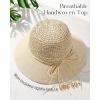 imageFURTALK Womens Summer Straw Beach Sun Hat Wide Brim Handmade Crochet HatsBeige