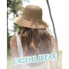 imageFURTALK Womens Summer Straw Beach Sun Hat Wide Brim Handmade Crochet HatsKhaki