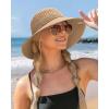 imageFURTALK Womens Summer Straw Beach Sun Hat Wide Brim Handmade Crochet HatsKhaki