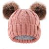 imageFURTALK Toddler Girls Boys Winter Hat Kids Pom Pom Beanie Hats Baby Faux Fur Pom Beanies Warm Soft Toddler HatsPink