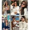 imageFURTALK Retro Oval Sunglasses Womens UV400 Protection Trendy Sun Glasses Sunnies Shades FT8219BlackBlack