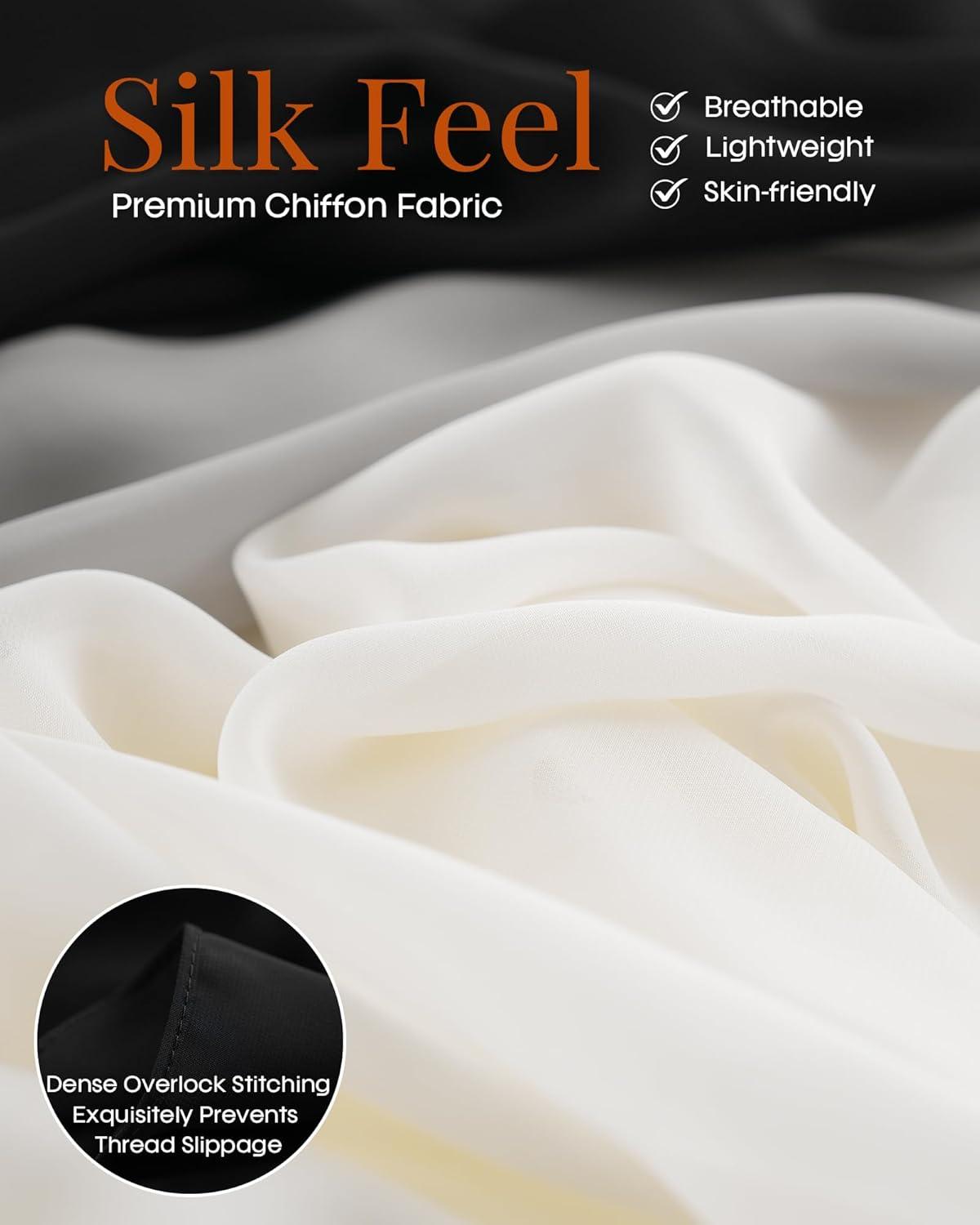imageFURTALK Chiffon Shawl Wraps for Women Evening Dresses Soft Scarf Formal Wedding Bridal ScarvesBlack