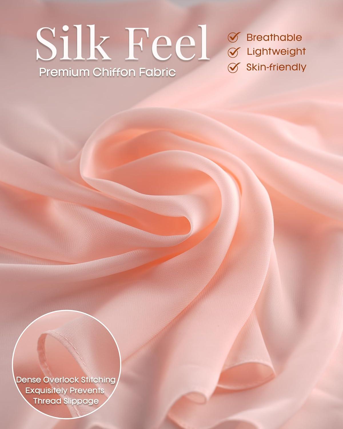 imageFURTALK Chiffon Shawl Wraps for Women Evening Dresses Soft Scarf Formal Wedding Bridal ScarvesPink