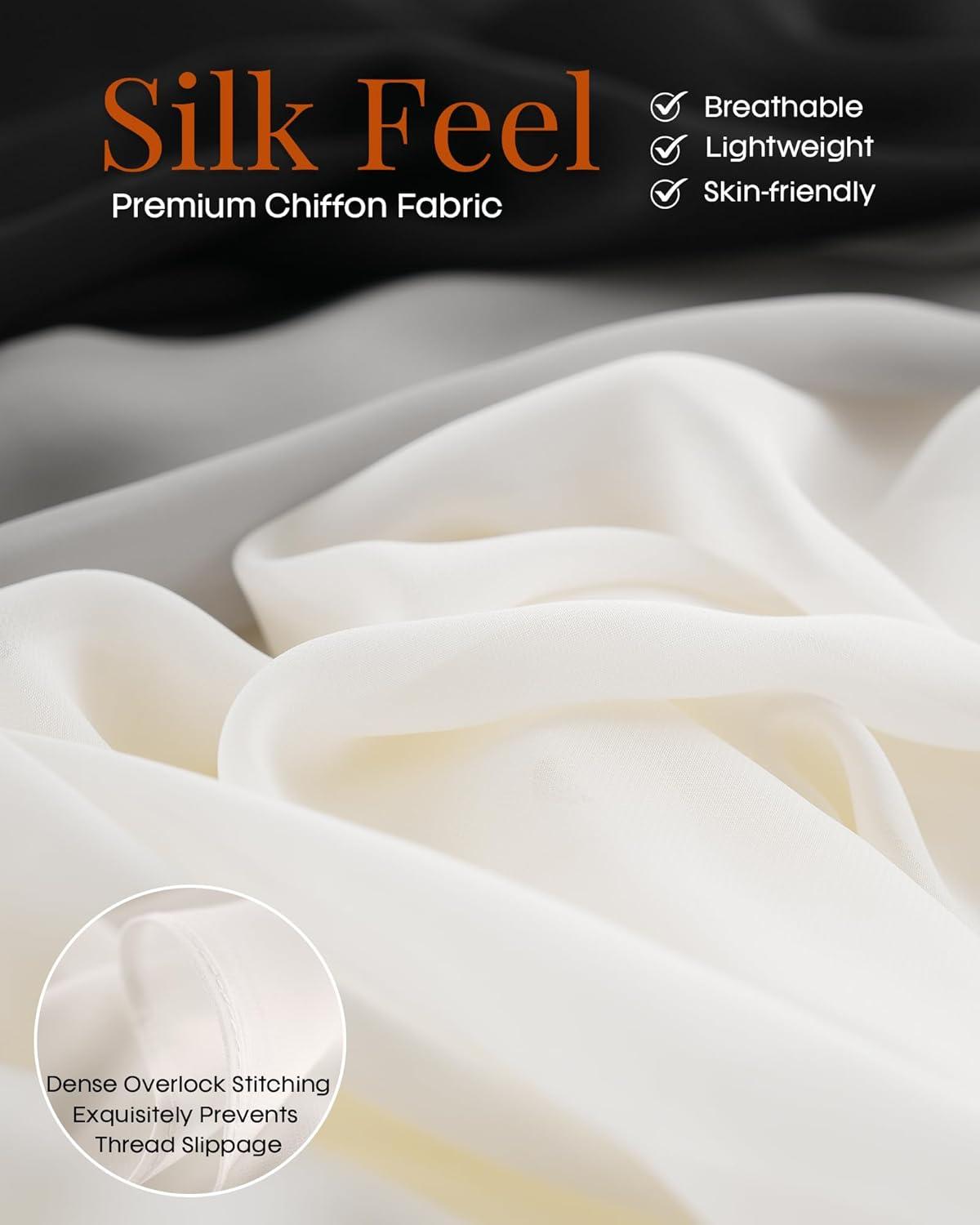 imageFURTALK Chiffon Shawl Wraps for Women Evening Dresses Soft Scarf Formal Wedding Bridal ScarvesWhite