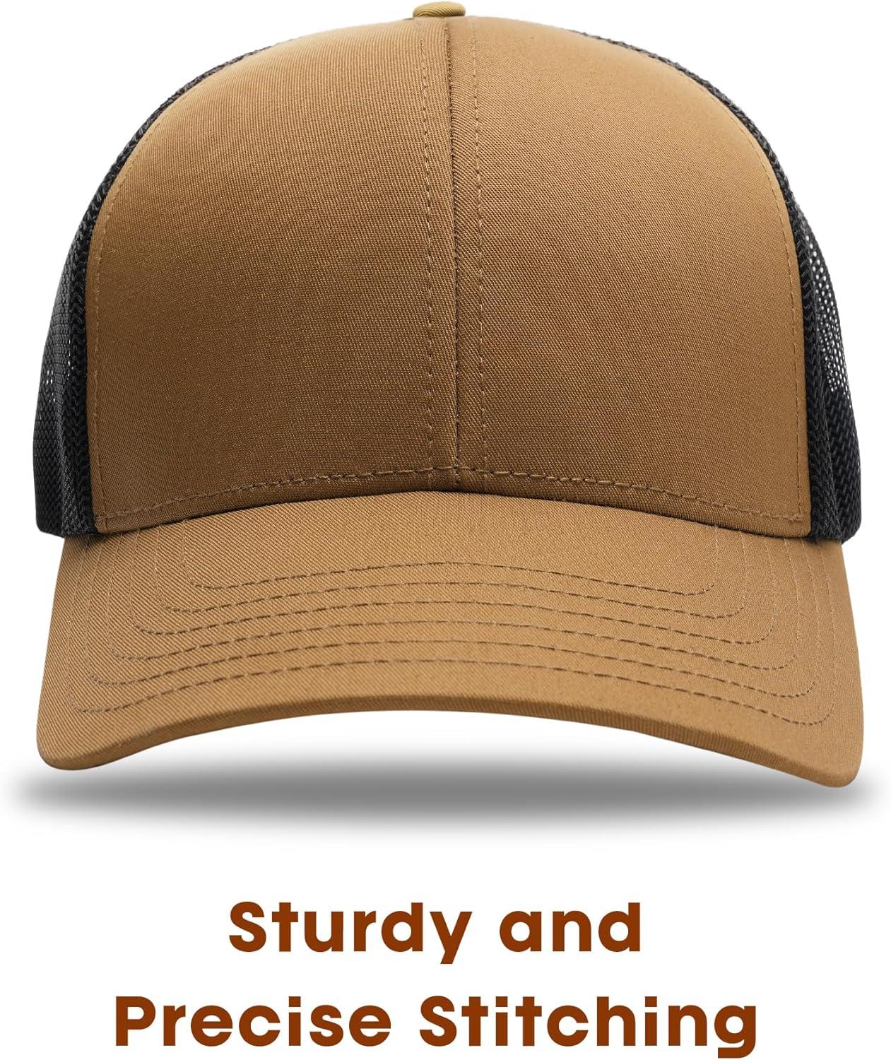imageFURTALK Mens Trucker Hat Structured Mesh Baseball Cap Adjustable Classic Mens HatBlackgreybrown