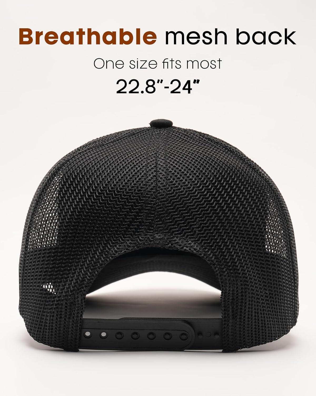imageFURTALK Mens Trucker Hat Structured Mesh Baseball Cap Adjustable Classic Mens HatBlackgreywhite