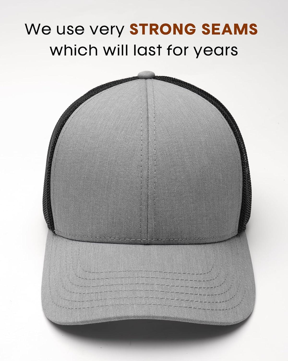 imageFURTALK Mens Trucker Hat Structured Mesh Baseball Cap Adjustable Classic Mens HatBlackgreywhite