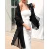 imageFURTALK Chiffon Shawl Wraps for Women Evening Dresses Soft Scarf Formal Wedding Bridal ScarvesBlack