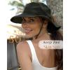 imageFURTALK Sun Hats for Women Ponytail UPF 80 Beach Summer Hat Wide Brim Packable Cowboy HatArmy Green