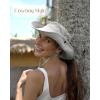 imageFURTALK Sun Hats for Women Ponytail UPF 80 Beach Summer Hat Wide Brim Packable Cowboy HatLight Grey