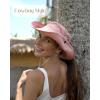 imageFURTALK Sun Hats for Women Ponytail UPF 80 Beach Summer Hat Wide Brim Packable Cowboy HatPink