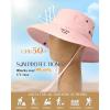 imageFURTALK Sun Hats for Women Ponytail UPF 80 Beach Summer Hat Wide Brim Packable Cowboy HatPink