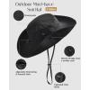 imageFURTALK Sun Hats for Women Ponytail UPF 80 Beach Summer Hat Wide Brim Packable Cowboy HatPure Black