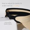 imageFURTALK Womens Sun Visor Hat Straw Sun Visors for Women Summer Packable Ponytail Beach Hats for Women Travel UPF 80A Beige