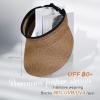 imageFURTALK Womens Sun Visor Hat Straw Sun Visors for Women Summer Packable Ponytail Beach Hats for Women Travel UPF 80Brown