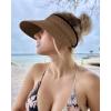 imageFURTALK Womens Sun Visor Hat Straw Sun Visors for Women Summer Packable Ponytail Beach Hats for Women Travel UPF 80Brown