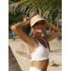 imageFURTALK Womens Sun Visor Hat Straw Sun Visors for Women Summer Packable Ponytail Beach Hats for Women Travel UPF 80Brown