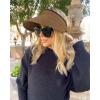 imageFURTALK Womens Sun Visor Hat Straw Sun Visors for Women Summer Packable Ponytail Beach Hats for Women Travel UPF 80Brown