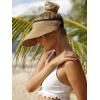 imageFURTALK Womens Sun Visor Hat Straw Sun Visors for Women Summer Packable Ponytail Beach Hats for Women Travel UPF 80Khaki