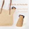 imageFURTALK Womens Sun Visor Hat Straw Sun Visors for Women Summer Packable Ponytail Beach Hats for Women Travel UPF 80Khaki