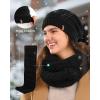 imageFURTALK Womens Winter Knit Beanie Hat Gloves Scarf Set 3 Pcs Gift Slouchy Beanie Touchscreen Gloves Scarf Warmer for WomenBlack