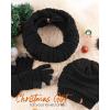 imageFURTALK Womens Winter Knit Beanie Hat Gloves Scarf Set 3 Pcs Gift Slouchy Beanie Touchscreen Gloves Scarf Warmer for WomenBlack