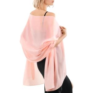 imageFURTALK Chiffon Shawl Wraps for Women Evening Dresses Soft Scarf Formal Wedding Bridal ScarvesPink