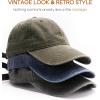 imageFURTALK Unisex Vintage Washed Cotton Baseball Cap Low Profile Adjustable Dad HatBlackgreennavy