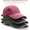 imageFURTALK Unisex Vintage Washed Cotton Baseball Cap Low Profile Adjustable Dad HatBlackgreenwine Red