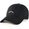 imageFURTALK Mountain Dad Hat Unstructured Soft Vintage Washed Cotton Outdoor Baseball CapBlack