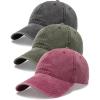 imageFURTALK Unisex Vintage Washed Cotton Baseball Cap Low Profile Adjustable Dad HatBlackgreenwine Red