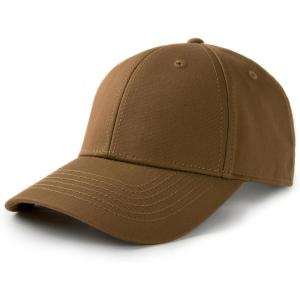 imageFURTALK Mens Structured Baseball Cap Adjustable Washed Cotton Golf Dad Hat Plain Classic Hats for MenBrown