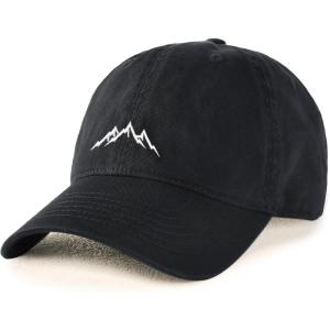 imageFURTALK Mountain Dad Hat Unstructured Soft Vintage Washed Cotton Outdoor Baseball CapBlack