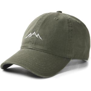 imageFURTALK Mountain Dad Hat Unstructured Soft Vintage Washed Cotton Outdoor Baseball CapGreen