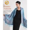 imageFURTALK Reversible Paisley Pashmina Shawl Wraps for Women Soft Exotic Indian Rave Scarf for Evening Dress Festival ScarvesLight Lake Blue