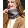 imageFURTALK Winter Neck Warmer Men Ski Neck Gaiter Scarf For Men Women Thick Warm Fleece Windproof ScarvesLight Grey