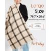 imageFURTALK Winter Scarf for Women Shawl Cashmere Feel Tassel Plaid Large Oversized Scarves WrapsDark Beige
